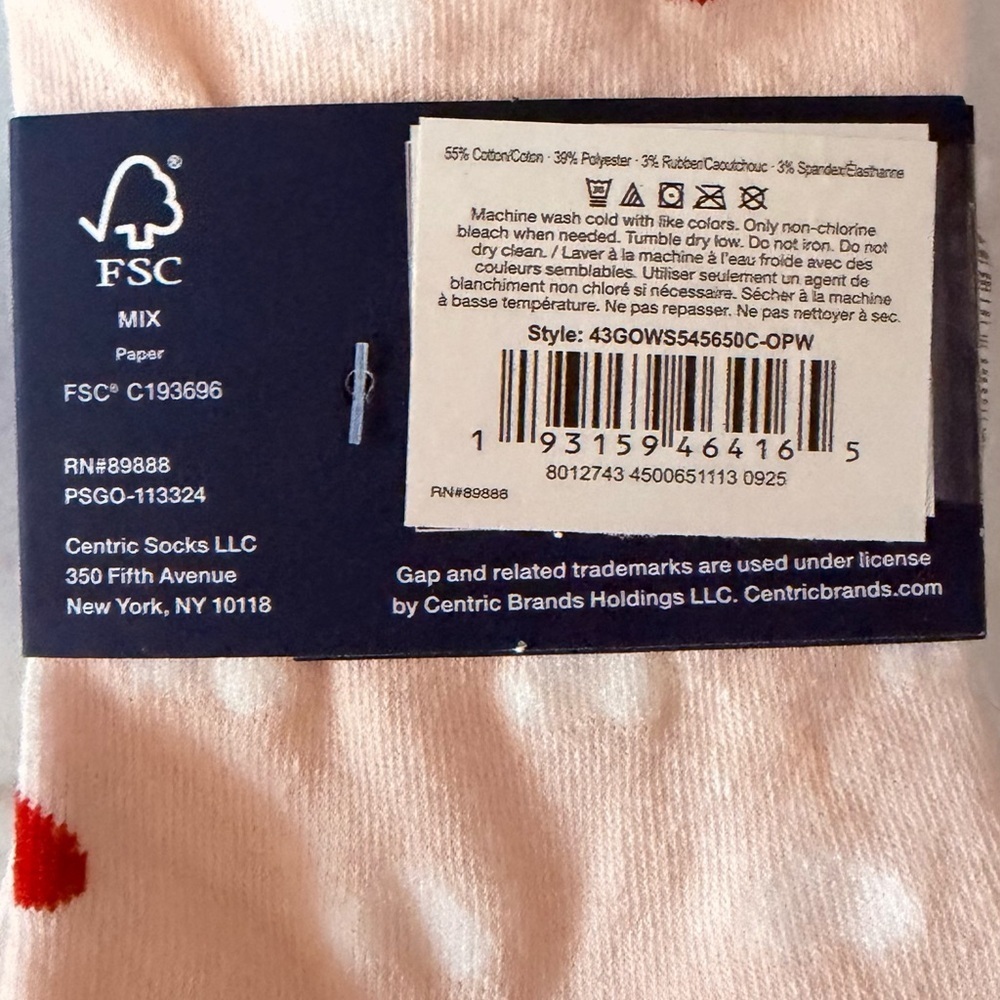GAP Classic heart Crew Socks 5 pairs - Picture 8 of 9